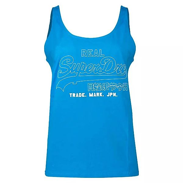 Superdry Vintage Logo Outline Pop Ärmelloses T-shirt S Electric Blue günstig online kaufen