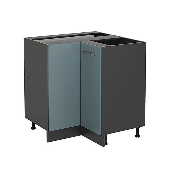 Vicco Eckunterschrank R-Line Blau-Grau/Anthrazit 76 cm ohne Arbeitsplatte günstig online kaufen