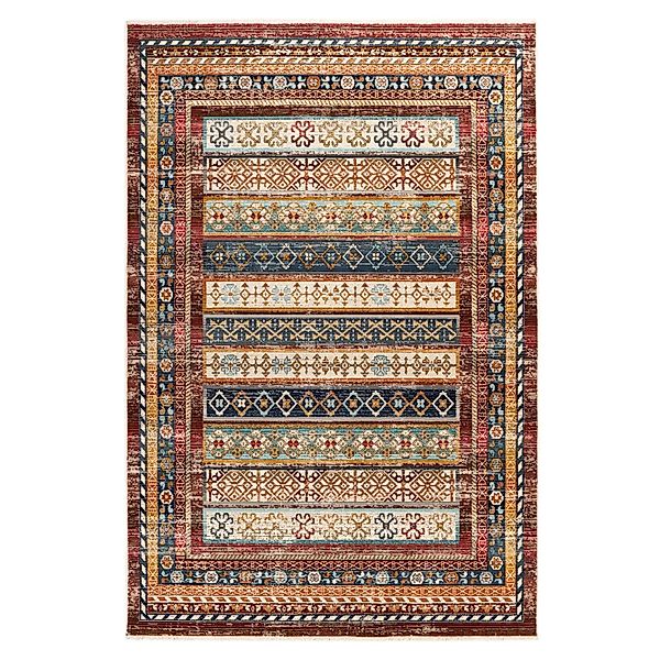 MeGusta Kurzflor Teppich Vintage UsedLook Bunt Fransenteppich 80 x 150 cm günstig online kaufen