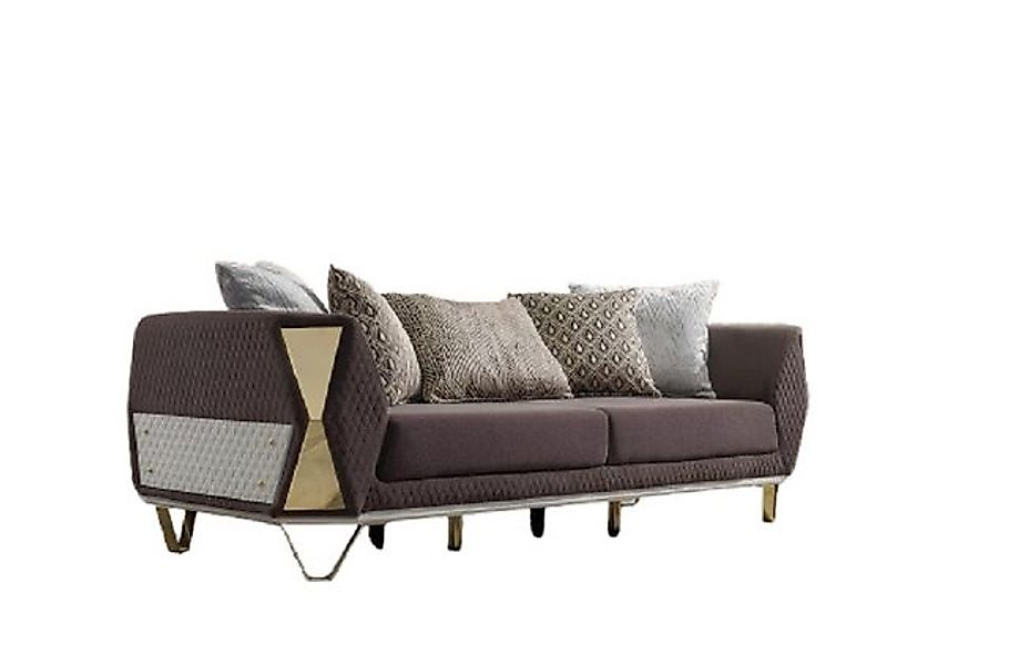 Xlmoebel 3-Sitzer Dreisitzer Stoffsofa in Grau für das Wohnzimmer, 1 Teile, günstig online kaufen