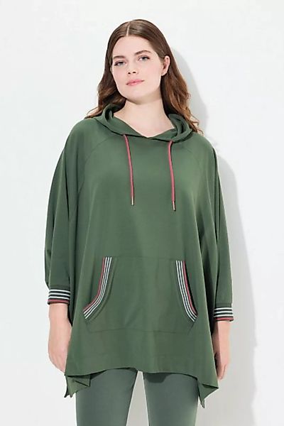 Ulla Popken Sweatjacke Loungwear-Poncho oversized Kapuze Langarm günstig online kaufen