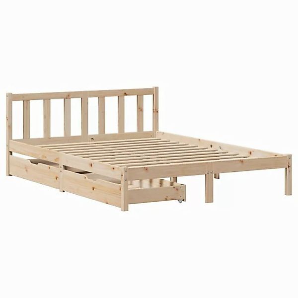 vidaXL Bettgestell Massivholzbett ohne Matratze 120x190 cm Kiefernholz Bett günstig online kaufen