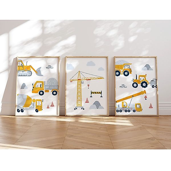 MeinBaby123® Poster Bagger, Bilder Kinderzimmer Deko, günstig online kaufen