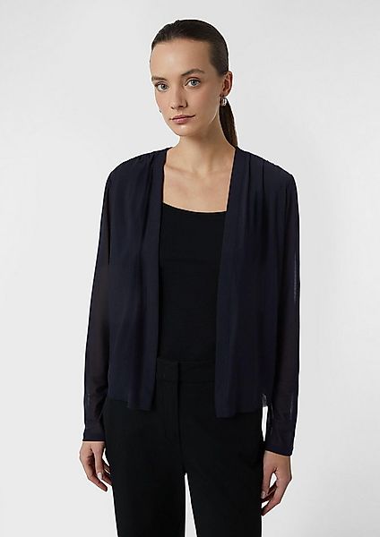 comma Cardigan T-Shirt Leichte Mesh-Jacke mit Raff-Details günstig online kaufen