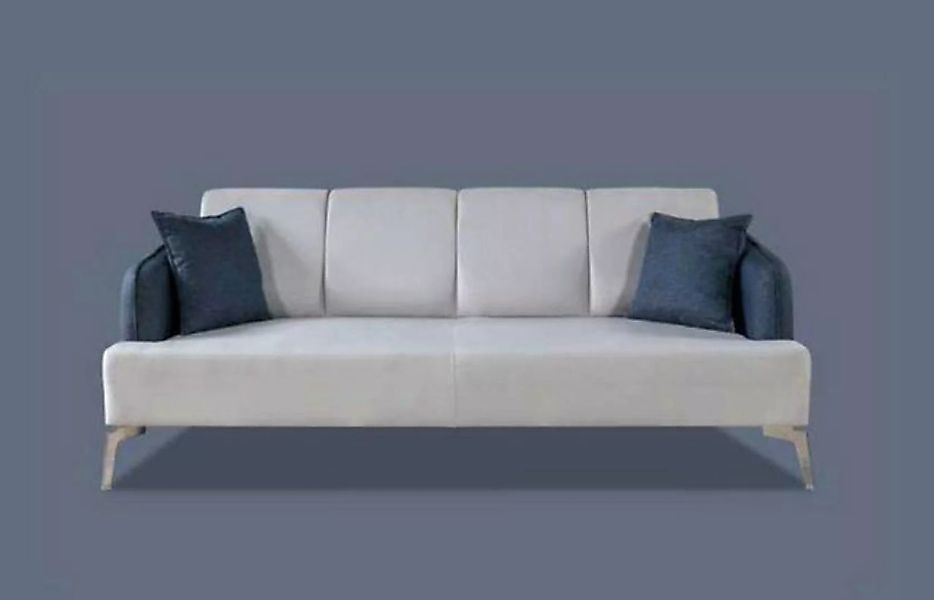 JVmoebel 3-Sitzer Wohnzimmer Sofa 3 Sitzer Weiß Textil Couch Polster Dreisi günstig online kaufen