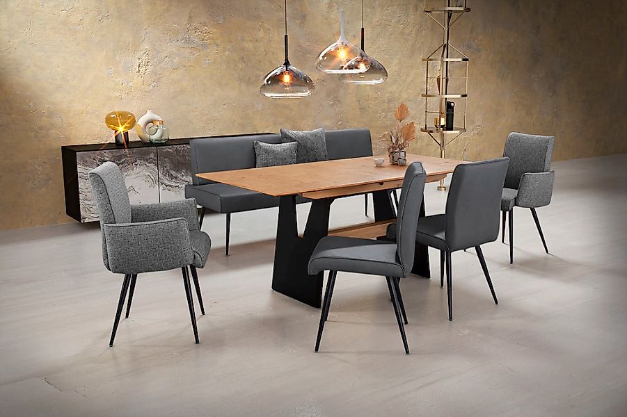 K+W Komfort & Wohnen Essgruppe "Giacomo I" Polsterbank, 2 Stühle und 2 Arml günstig online kaufen