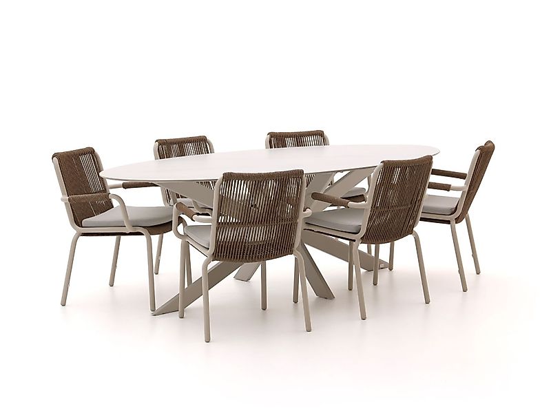 Bellagio Caronia/Furato ellips 240 cm Gartenmöbel-Set 7-teilig stapelbar günstig online kaufen