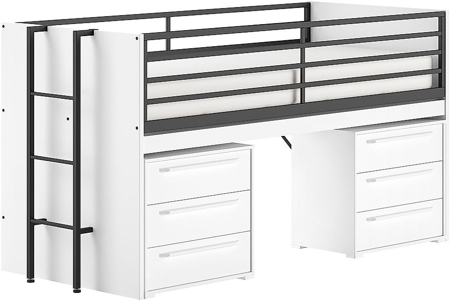 Vipack Stauraumbett "Sam, schlafen und arbeiten in einem, wahlweise Eiche- günstig online kaufen