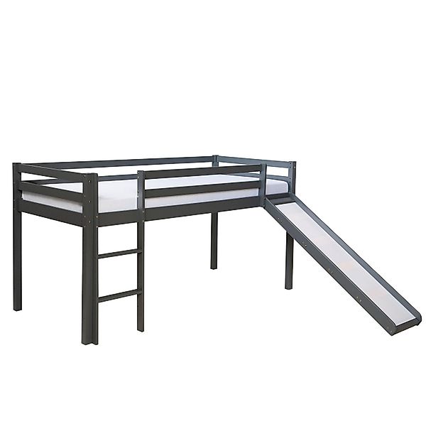 Homestyle4u Kinderbett 90x200 mit Rutsche in Grau 1862 günstig online kaufen