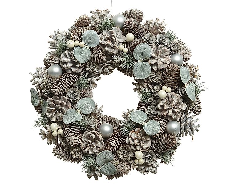 Kaemingk Dekokranz, Weihnachtskranz 34cm Zapfen 1 Stück Braun Grün günstig online kaufen