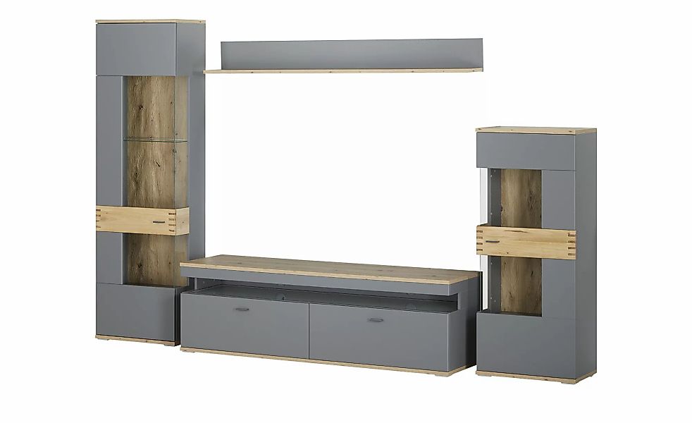 uno Wohnkombination  Salvani ¦ grau ¦ Maße (cm): B: 300 H: 206 T: 50.0 Komm günstig online kaufen