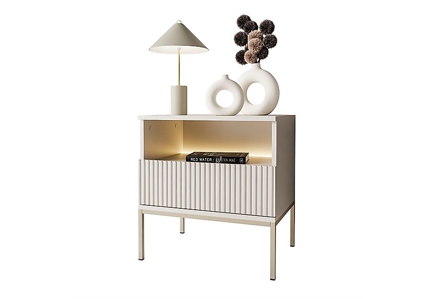 Lookway Nachttisch ECLIPSE S54 Kaschmir mit LED-Beleuchtung (1x Nachttisch) günstig online kaufen