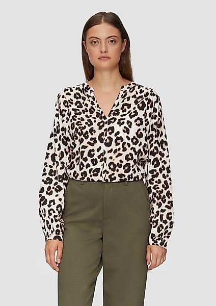 s.Oliver Langarmbluse Viskose-Bluse mit Raffdetails und günstig online kaufen