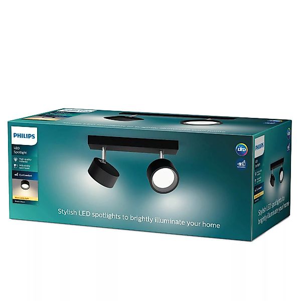 LED Deckenspot Bracia in Schwarz 2x 5,5W 1100lm günstig online kaufen