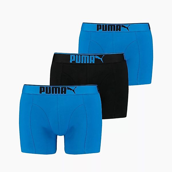 PUMA Herren Premium Sueded Cotton Boxershorts 3er Pack | Mit Aucun | Blau | günstig online kaufen