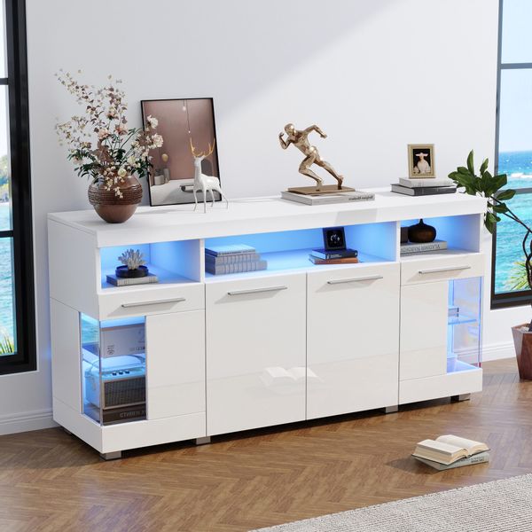 HAUSS SPOLE Sideboard Hochglanz mit LED günstig online kaufen