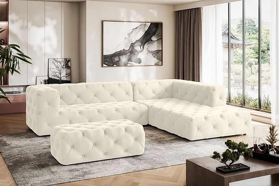 Home affaire Ecksofa "FOLLINA" L-Form, mit klassischer Chesterfield-Knopfhe günstig online kaufen