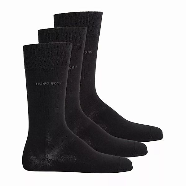 HUGO BOSS 3er Pack Socken, Soft Cotton, Threepack RS Uni, Einfarbig - Schwa günstig online kaufen