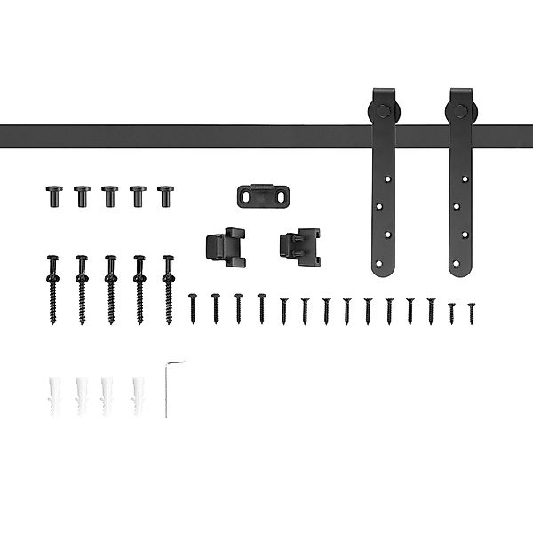 HOMCOM Schiebetüren-Beschlagsatz 180 cm Komplett-Set mit Schienen, Rollen, günstig online kaufen