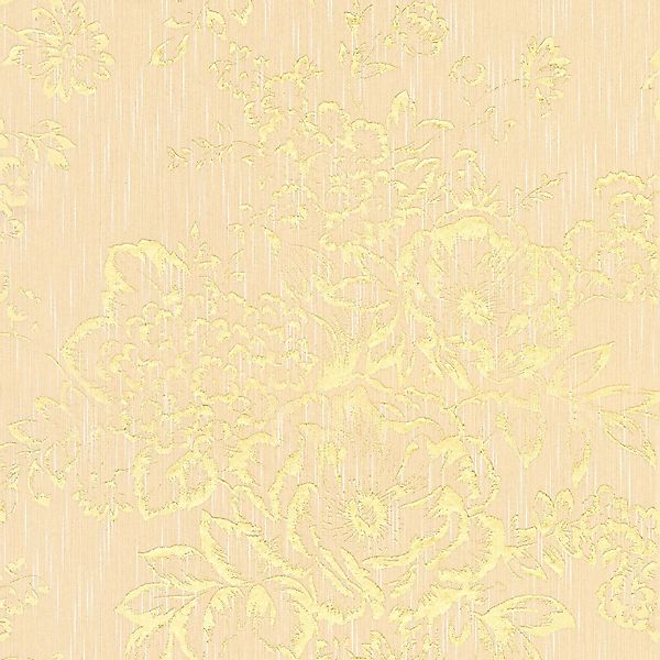 PROFHOME 306573-GU Barock Tapete Blumen dezent schimmernd Gold Creme 0,53 m günstig online kaufen