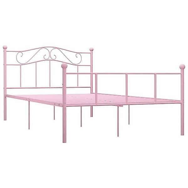 vidaXL Bettgestell Bettgestell Rosa Metall 140200 cm Bett Bettrahmen Bettge günstig online kaufen