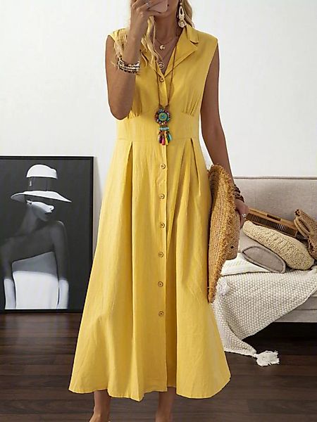KIKI Blusenkleid Ärmelloses Reverskleid für Damen, knöchellanges Kleid günstig online kaufen