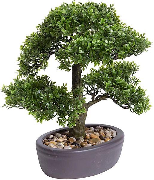 Emerald Kunstpflanze Bonsai Mini-Ficus Grün 32 cm 420002 Kunstpflanzen grün günstig online kaufen