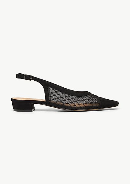 Comma Slingback-Ballerinas aus Veloursleder und Mesh günstig online kaufen