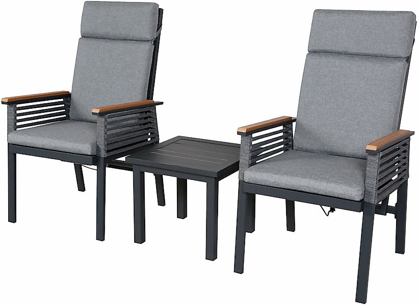 KONIFERA Balkonset "Edessa Komfort" Set, 2x Sessel, 2x Auflage, 1x Tisch, 5 günstig online kaufen