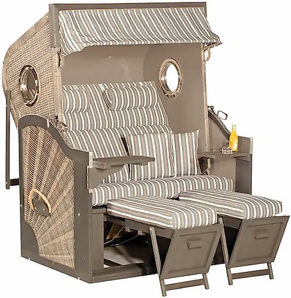 SunnySmart Strandkorb »Rustikal 410 Z XL Bull« 2 Sitzer XL 3/4-Liegemodell günstig online kaufen