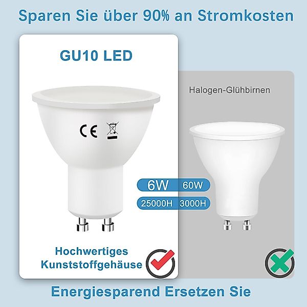 ZMH LED-Leuchtmittel 6W Energiesparlampe Abstrahlwinkel 110° günstig online kaufen
