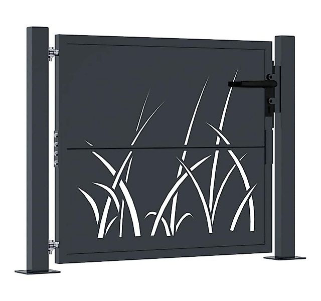 vidaXL Gartentor Gartentor Anthrazit 100x100 cm Stahl Gras-Design günstig online kaufen