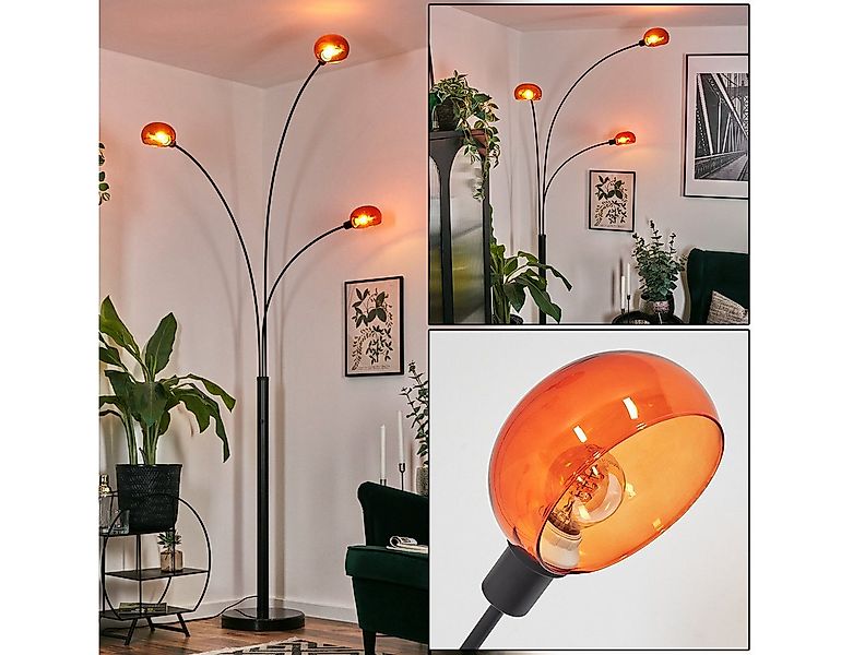 hofstein Stehlampe Stehlampe aus Metall in Schwarz/Orange im Retro/Vintage- günstig online kaufen