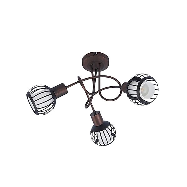 Lindby Deckenlampe Solm 10031117 Landhaus Vintage Rustikal in Braun aus Met günstig online kaufen
