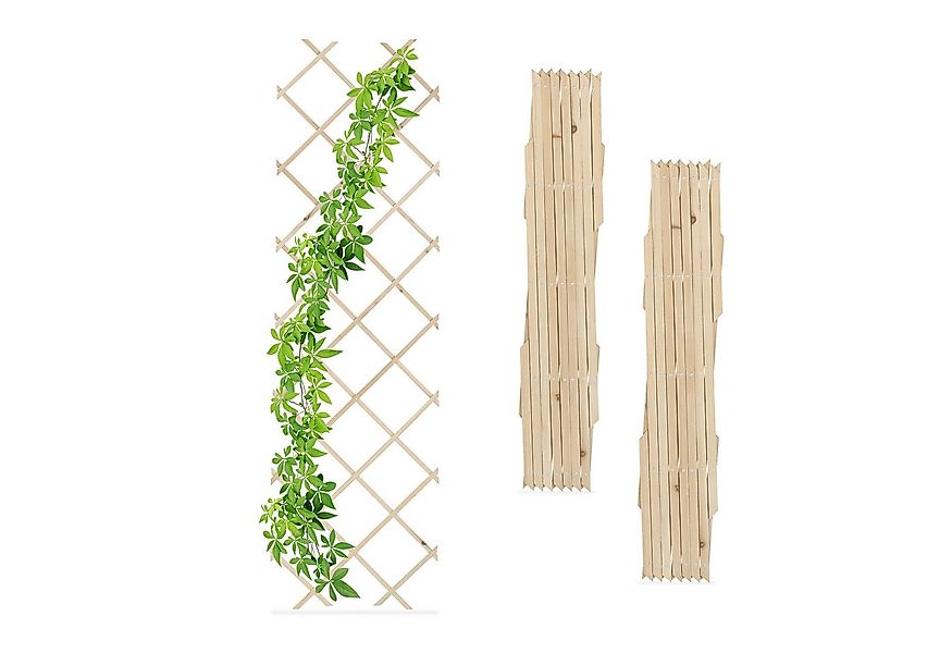 relaxdays Rankgitter Ausziehbares Rankgitter im 3er Set, natur günstig online kaufen