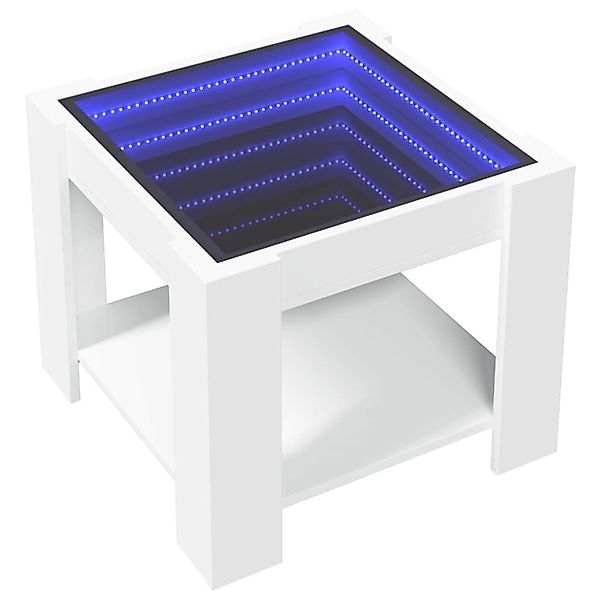 vidaXL LED-Couchtisch Weiß 53x53x45 cm Holzwerkstoff 847539 günstig online kaufen