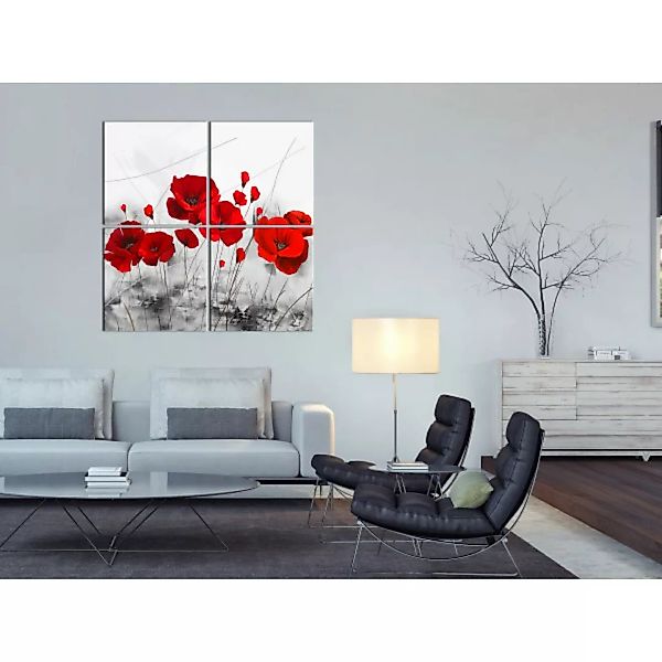 Leinwandbild Paint Me Poppies (4 Parts) XXL günstig online kaufen