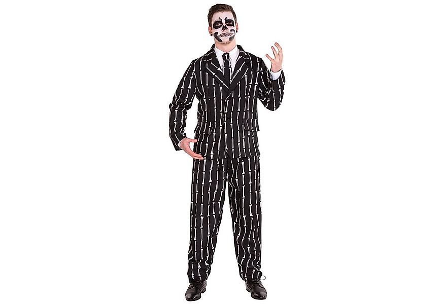 dressforfun Kostüm Herrenkostüm Knochenanzug, Gestreifte Hose mit Knochenop günstig online kaufen