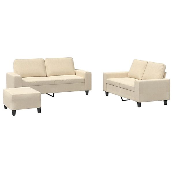 vidaXL 3-Tlg Sofagarnitur Creme Stoff 3201892 günstig online kaufen