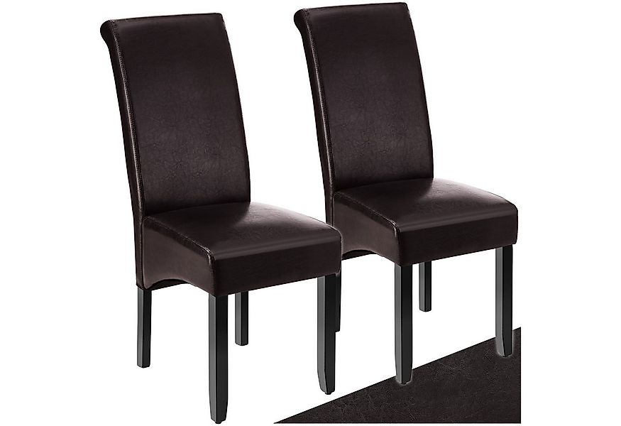 tectake Esszimmerstuhl Küchenstuhl, ergonomisch, massives Hartholz (Set, 2 günstig online kaufen