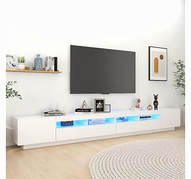 vidaXL TV-Schrank TV-Schrank mit LED Leuchten Weiß 300x35x40 cm Lowboard günstig online kaufen