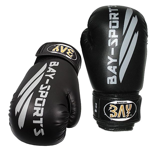 BAY-Sports Boxhandschuhe Black ore Black Box-Handschuhe schwarz grau Boxen günstig online kaufen