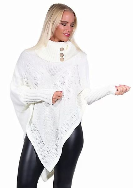 Mississhop Strickponcho Poncho Strick Sweatshirt Pullover Umhang Überwurf M günstig online kaufen