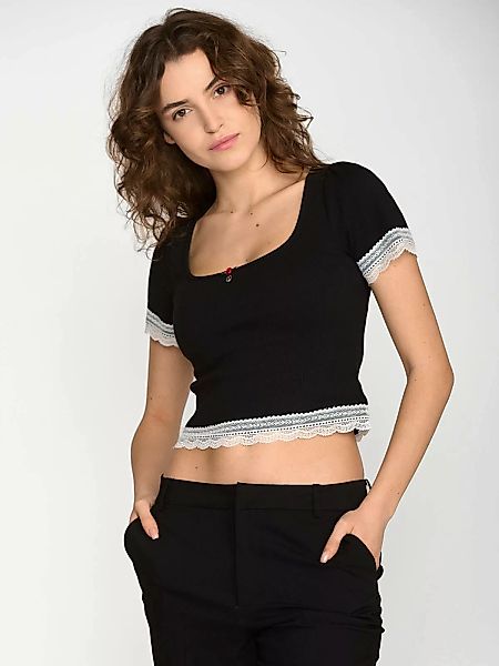 Vive Maria Sweet Cropped Shirt Damen T-Shirt schwarz günstig online kaufen