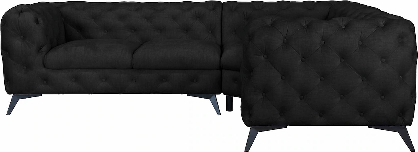 Home affaire Chesterfield-Sofa "Ecksofa GLYNIS L-Form mit Wellenunterfederu günstig online kaufen