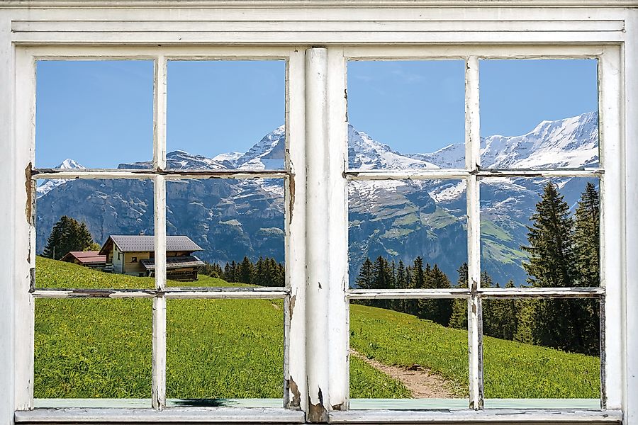 queence Leinwandbild "Südtirol", Berge & Alpenbilder-Berghütte-Natur-Fenste günstig online kaufen