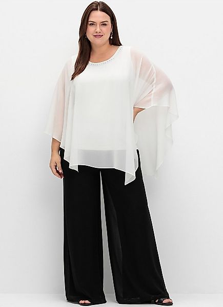 Sheego Jerseyhose Schlupfhose normal mit Chiffon im Lagenlook, gefüttert günstig online kaufen