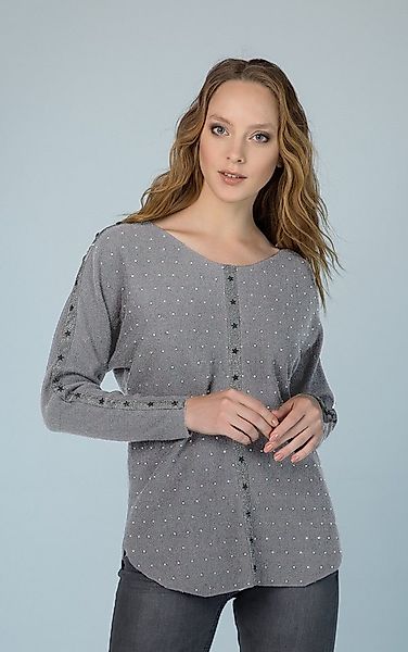 Passioni Strickpullover mit Sterndetail und Strass günstig online kaufen