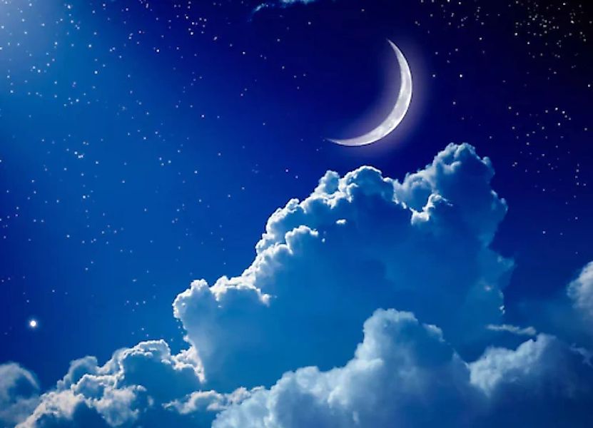 Papermoon Fototapete »Night Sky with Moon« günstig online kaufen