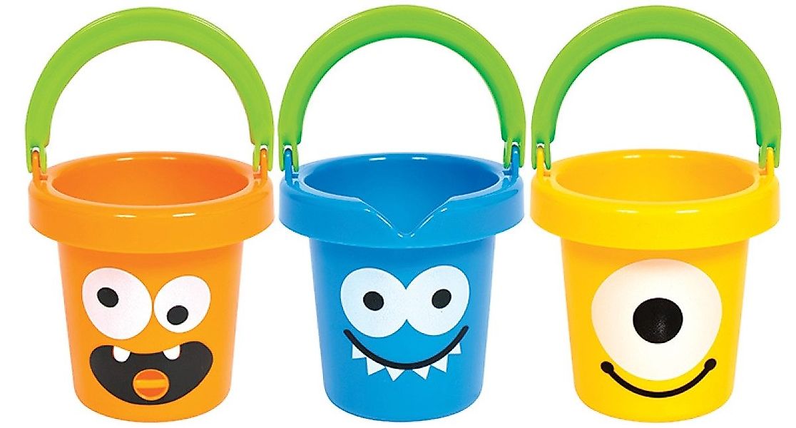 GOWI Badespielzeug Lustige Monster Eimer (3-tlg) günstig online kaufen